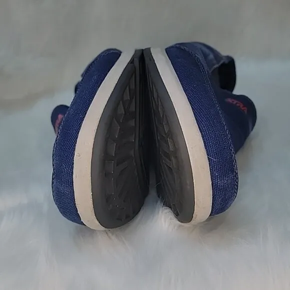 XTRATUF Sheng Fu Blue Canvas Slip On Nautical Preppy Deck Water Casual Boat Shoe