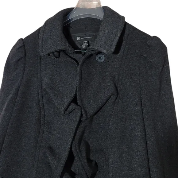 Y2K INC International Concepts Grey Ruffle Jacket Size X-Large