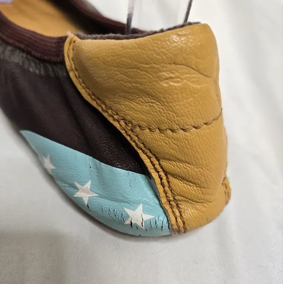 Y2K Puma leather painted star design ballet flat RARE size 9.5
