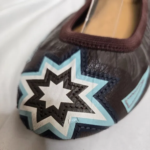 Y2K Puma leather painted star design ballet flat RARE size 9.5