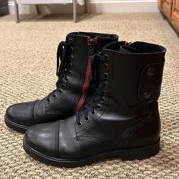 Zadig &amp; Voltaire Joe Leather Combat Boots