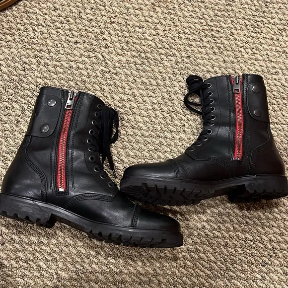 Zadig &amp; Voltaire Joe Leather Combat Boots