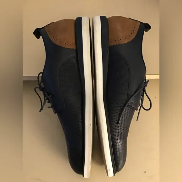 Zanzara mens dark blue leather oxford shoes US 13 medium