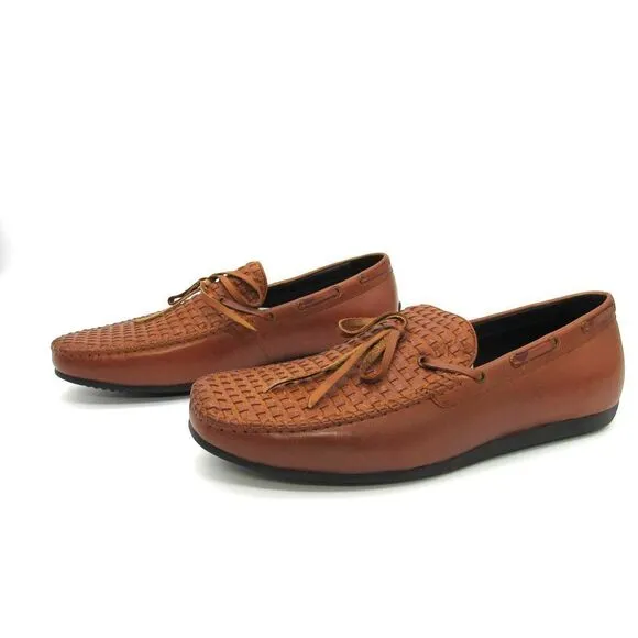 Zanzara Mens Cezanne Leather Slip On Boat Shoes SZ 9