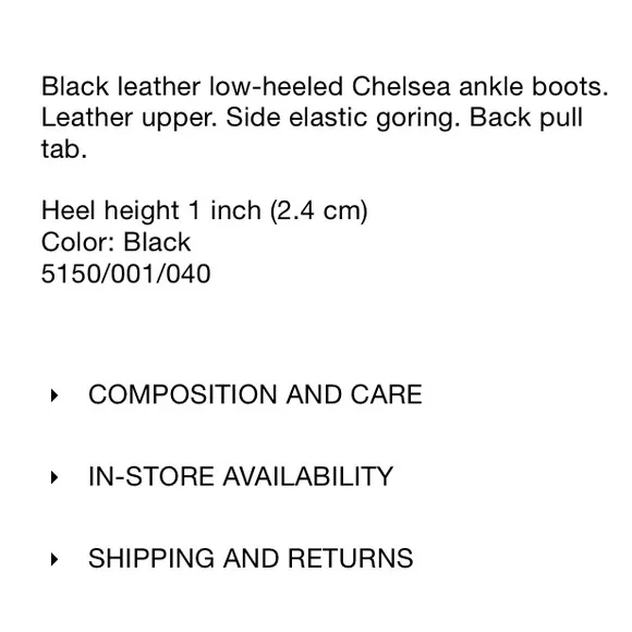 Zara black flat leather ankle boots
