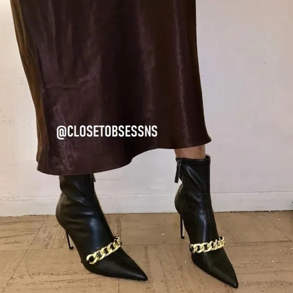 Zara black heeled ankle boots