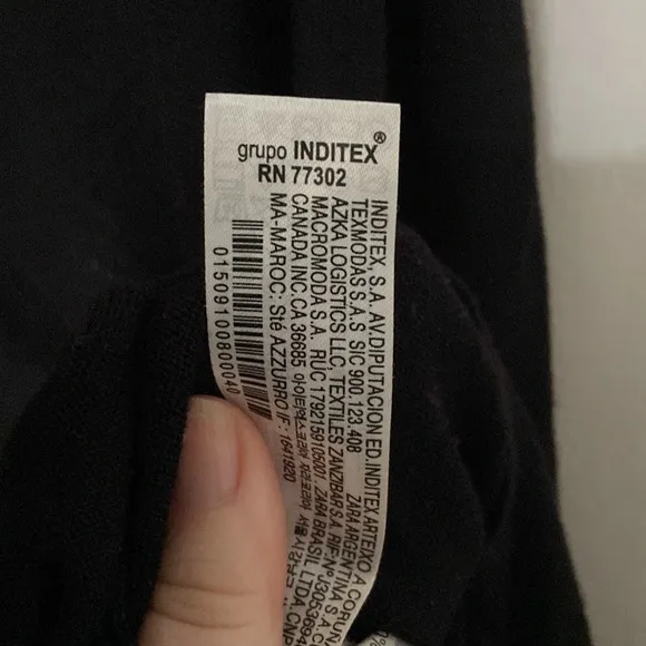 Zara black knit oversized boat neck top, L