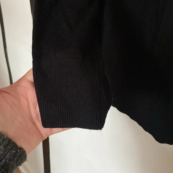 Zara black knit oversized boat neck top, L