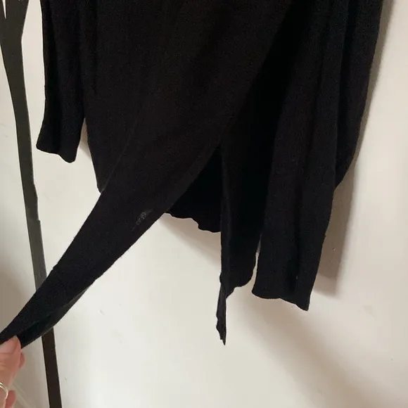 Zara black knit oversized boat neck top, L