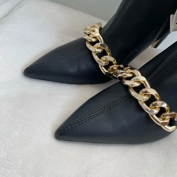 Zara chain trim heeled ankle boots bloggers favorite