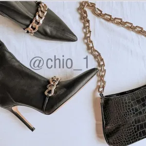 ZARA CHAIN ​​TRIM HEELED ANKLE BOOTS