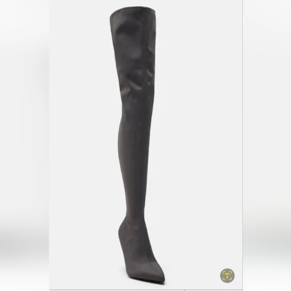 Zara Fabric Over The Knee Heeled Boots