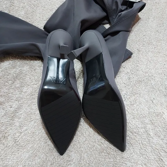 Zara Fabric Over The Knee Heeled Boots