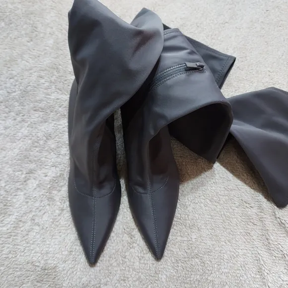 Zara Fabric Over The Knee Heeled Boots