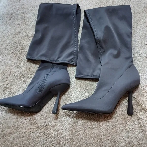 Zara Fabric Over The Knee Heeled Boots