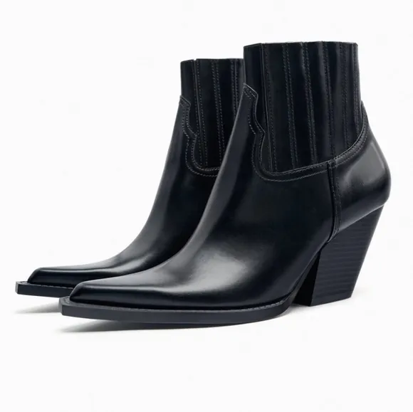 ZARA HEELED COWBOY ANKLE BOOTS bloggers Favorite