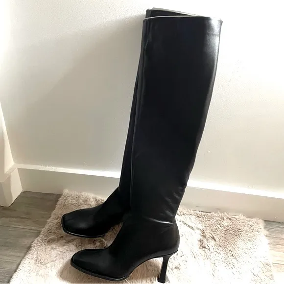 ZARA HEELED LEATHER BOOTS MADE IN SPAIN