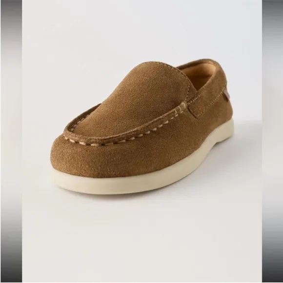Zara kids, Brown, SUEDE BOAT SHOES, 8 (5.9 inches)