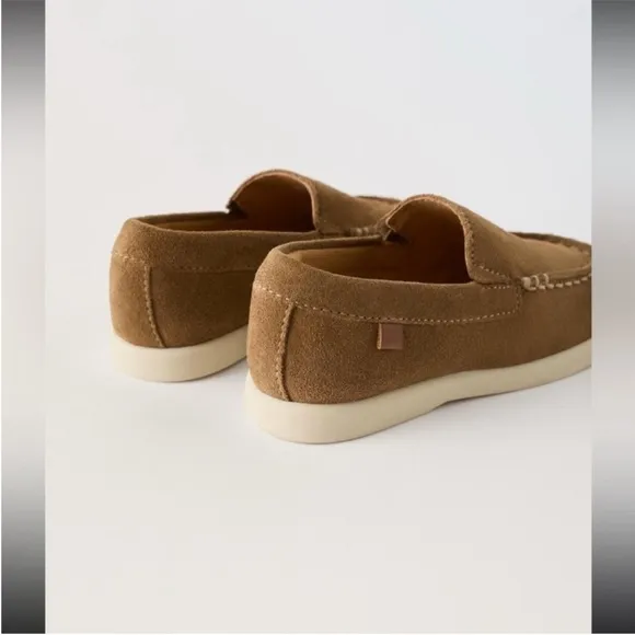 Zara kids, Brown, SUEDE BOAT SHOES, 8 (5.9 inches)