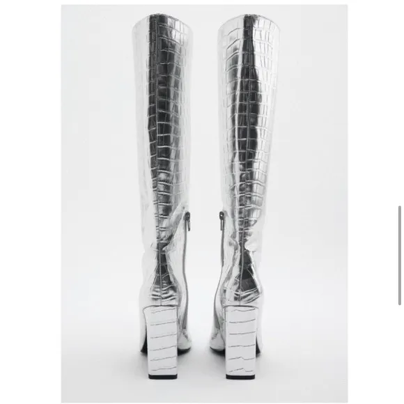 ZARA LAMINATED HEELED BOOTS