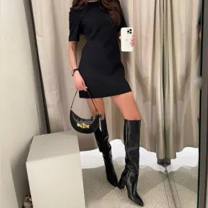 Zara Leather Over The Knee Boots
