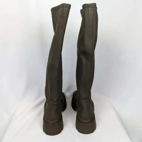 Zara low heeled rubberized boots