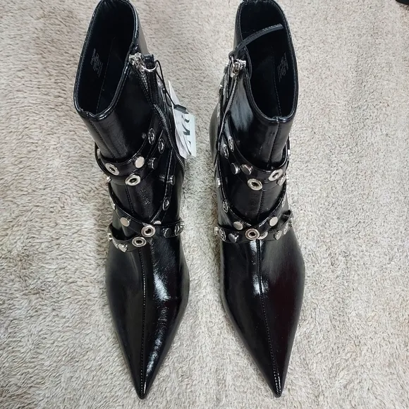 Zara Metal Trim Heeled Booties