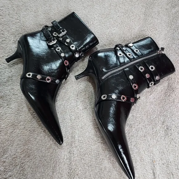 Zara Metal Trim Heeled Booties