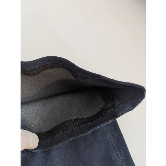 Zara Navy Stretch Fitted Flat Leather Suede Over The Knee Boots Women's Size 5