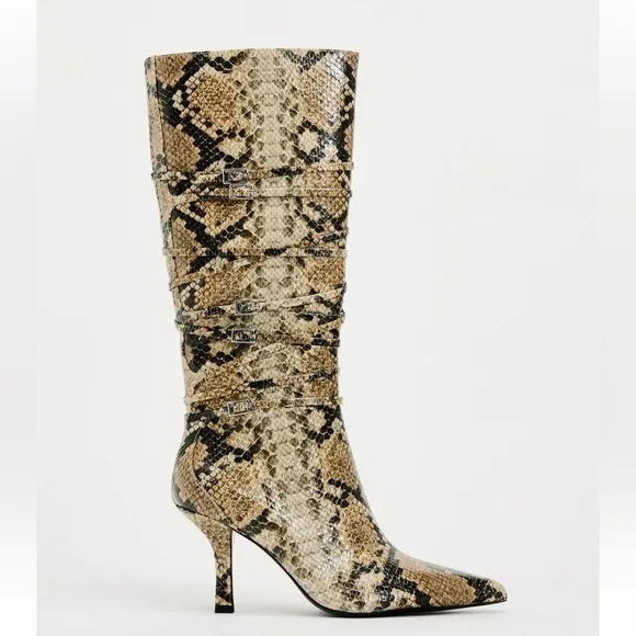 Zara NWT heeled animal print boots