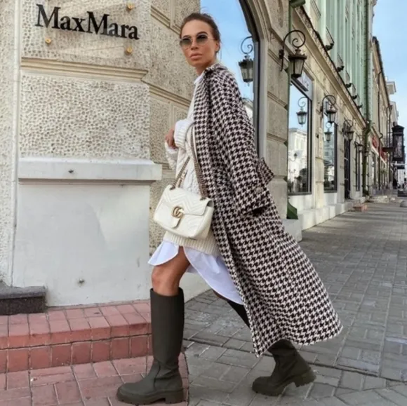 ZARA NWT RUBBERISED FLAT BOOTS TALL Blogger's FAVORITE/ TRENDY