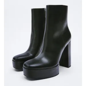 🔥🔥Zara Platform heeled ankle boots🔥🔥