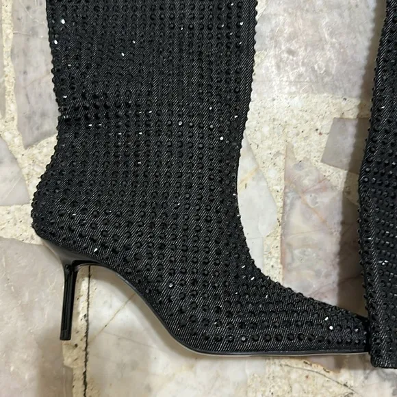 ZARA Rhinestone heeled denim boots 3081/310