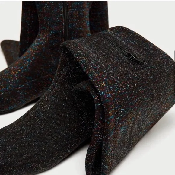 Zara Sparkly Over the Knee Boots
