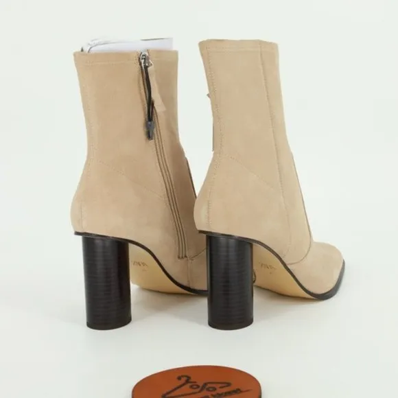 ZARA SUEDE HEELED ANKLE BOOTS