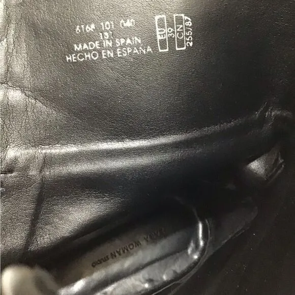Zara Woman Black Studio Flat Ankle Zip Boots Size 39