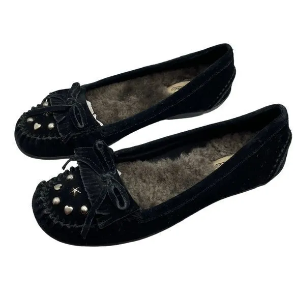 Zodiac Sheridan Suede Lined Moccasins in Black Size 6.5