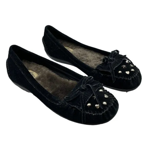 Zodiac Sheridan Suede Lined Moccasins in Black Size 6.5