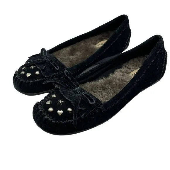Zodiac Sheridan Suede Lined Moccasins in Black Size 6.5