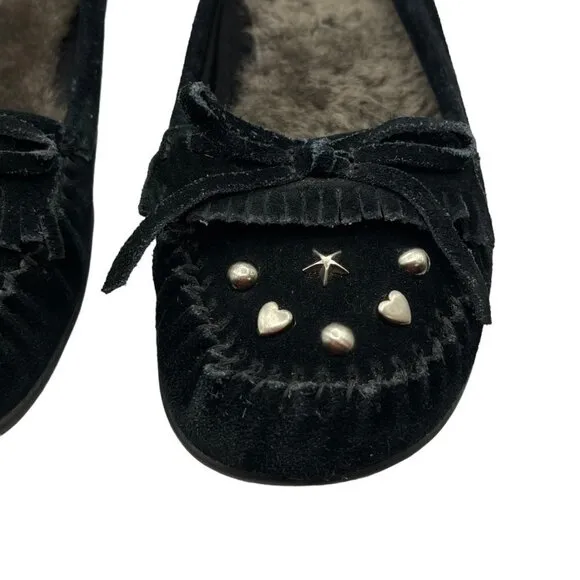 Zodiac Sheridan Suede Lined Moccasins in Black Size 6.5