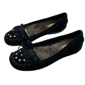Zodiac Sheridan Suede Lined Moccasins in Black Size 6.5